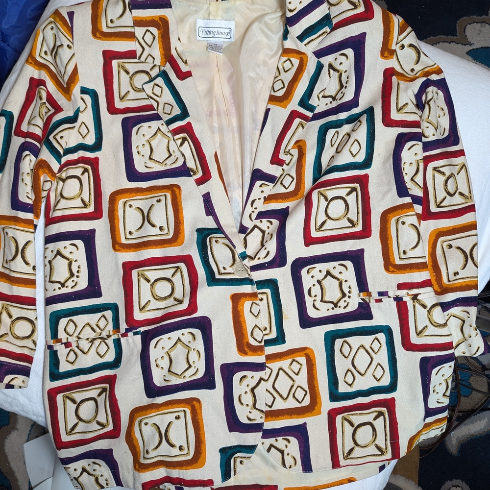 Colorful Geometric Women's Blazer